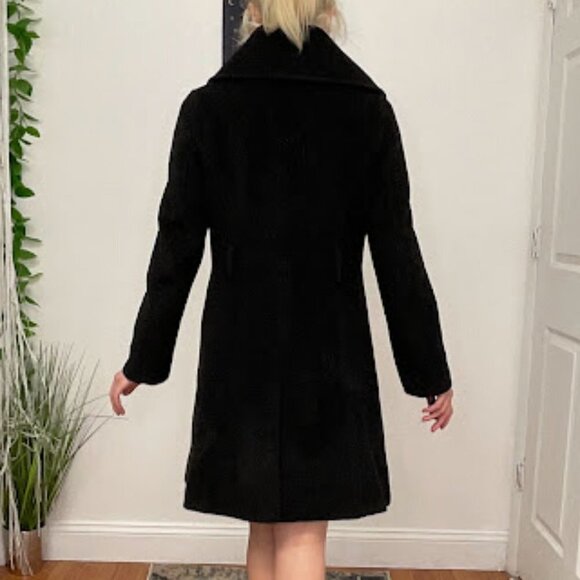 Coach Single-Breasted Button-Up Coat Long Sleeve Size S Black - Picture 13 of 16